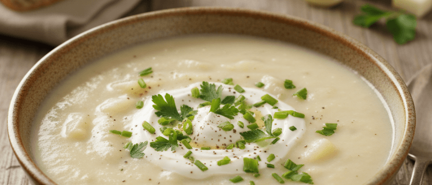 Simple Creamy Kohlrabi and Potato Soup